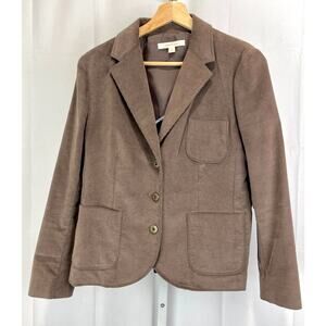 BROOKS BROTHERS Corduroy Blazer Three Button Jacket Cotton Blend Brown Size 6